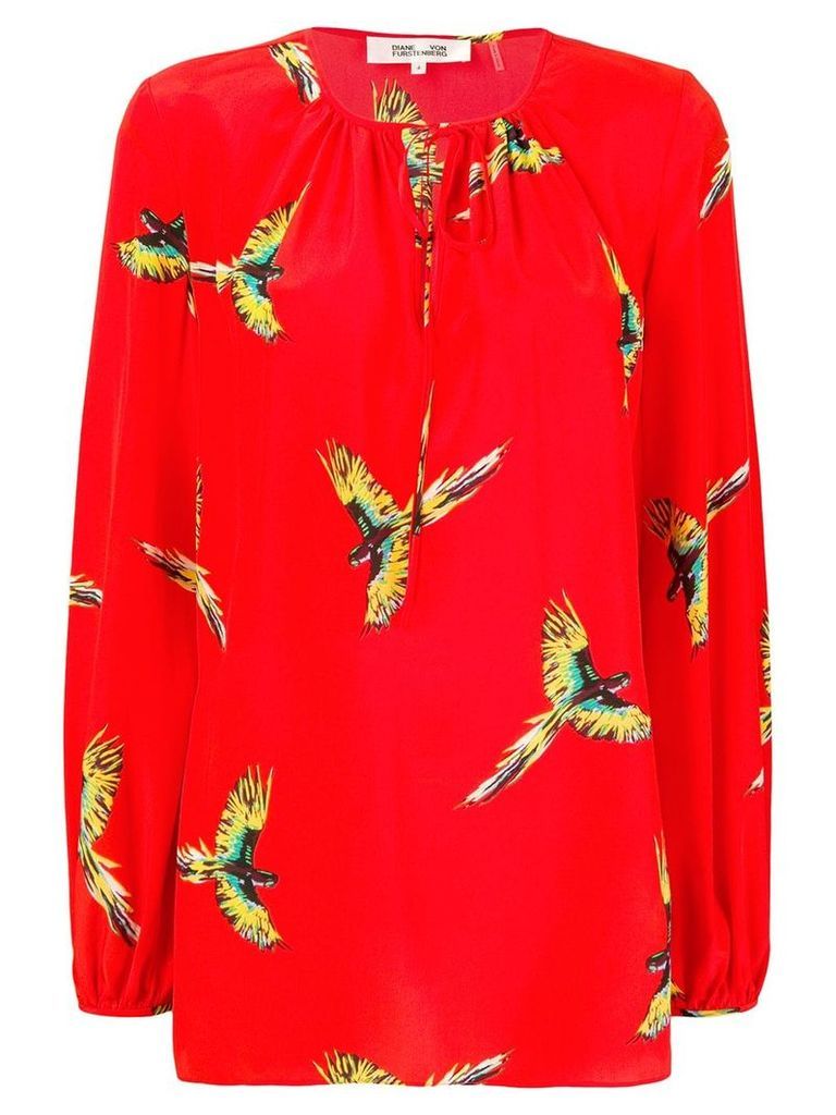 DVF Diane von Furstenberg parrot blouse - Red