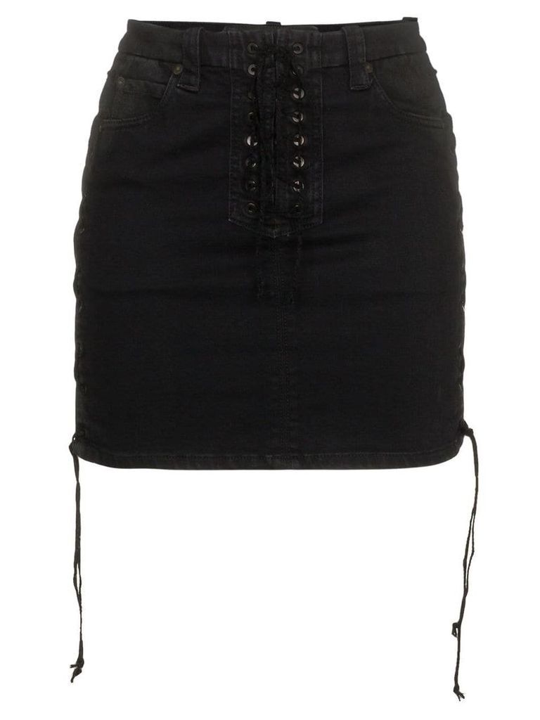 Unravel Project lace-up mini skirt - Black