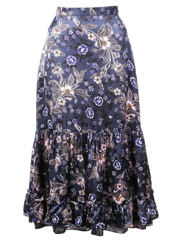 Jill Stuart floral print midi skirt - Blue