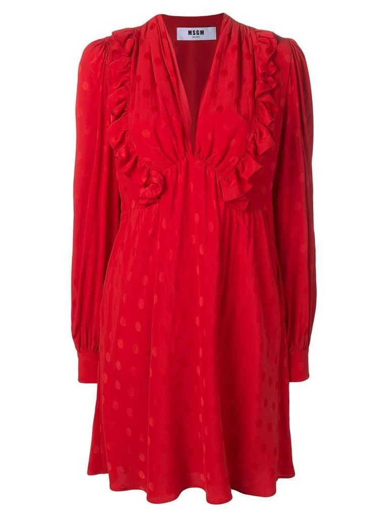 MSGM ruffled polka dot dress - Red