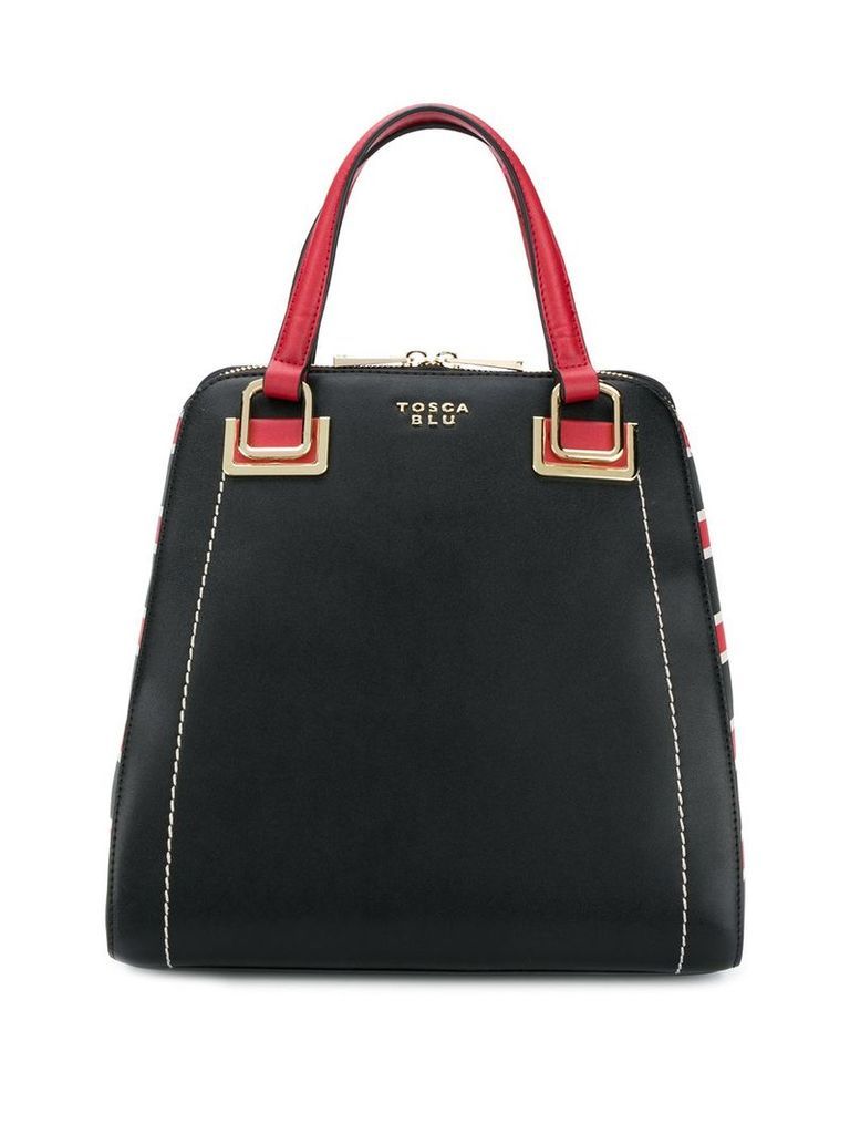 Tosca Blu contrast stitching backpack - Black