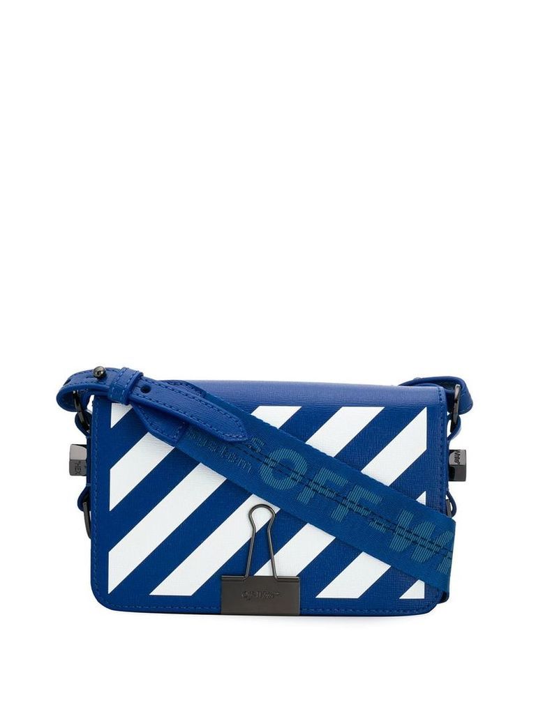 Off-White diagonal stripe crossbody bag - Blue
