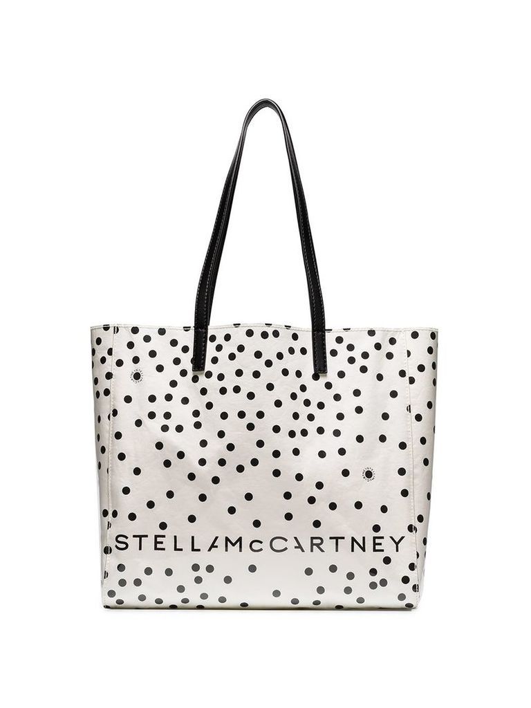 Stella McCartney small spotted tote bag - White