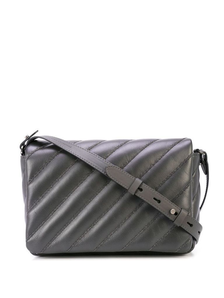Brunello Cucinelli embellished crossbody bag - Grey