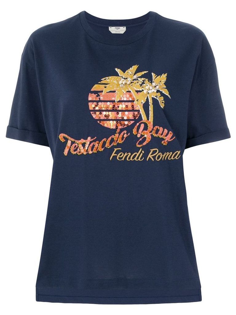 Fendi logo patch T-shirt - Blue