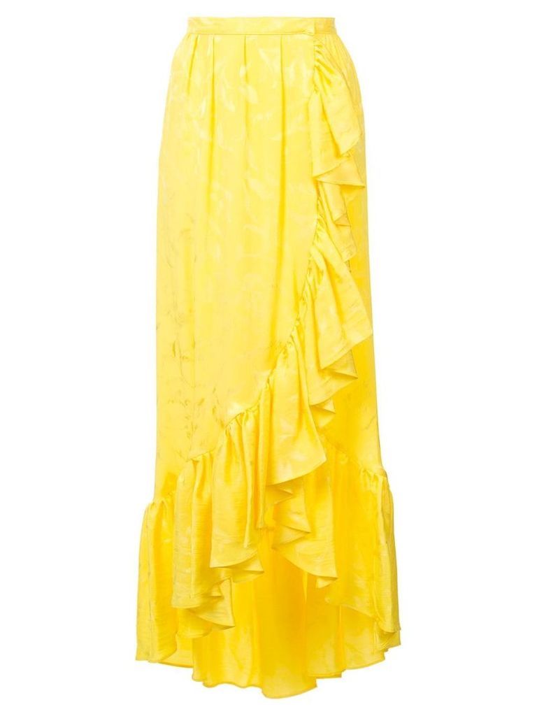 The Attico long ruffled skirt - Yellow