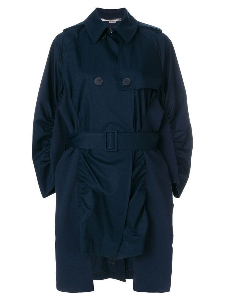 Stella McCartney ruched trench coat - Blue