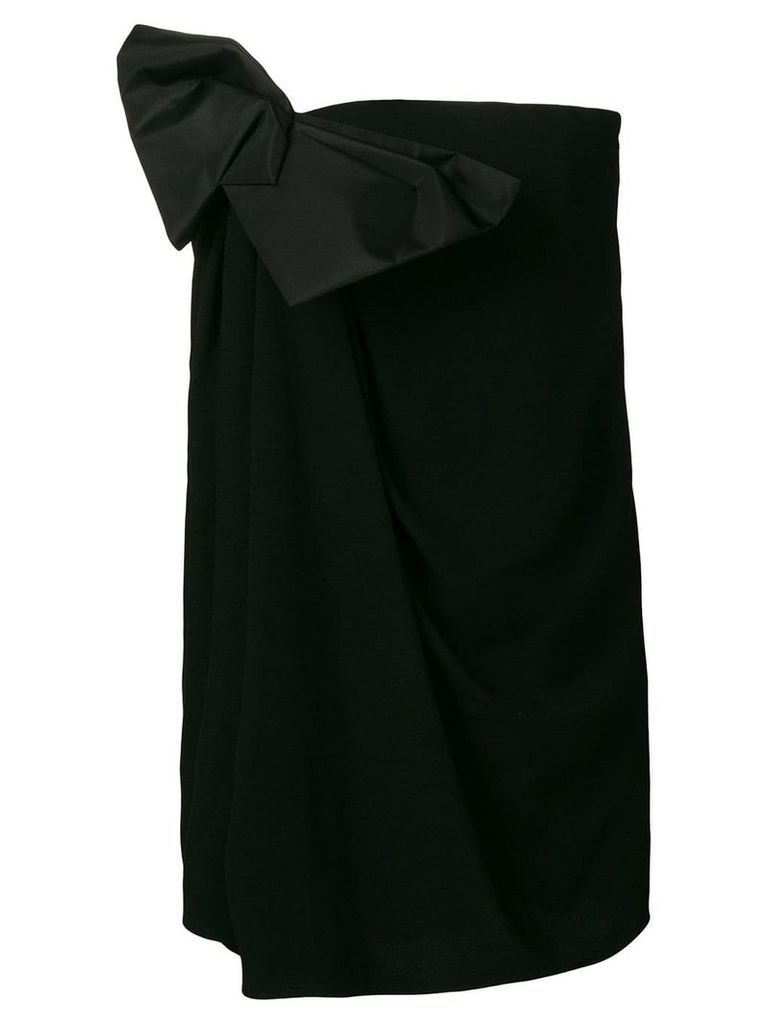Saint Laurent bow strapless fitted dress - Black