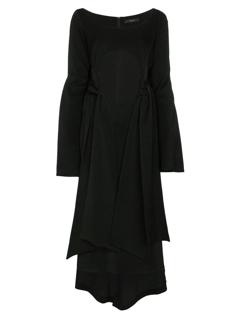 Ellery Silk Ultraviolet Tie Front Dress - Black