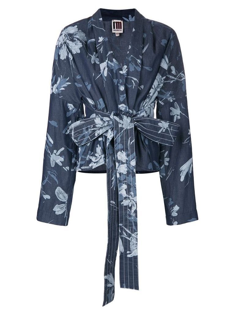I'M Isola Marras belted floral print jacket - Blue