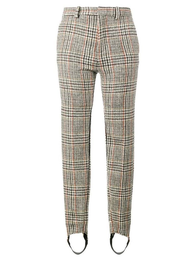 Y/Project tweed slim leg stirrup trousers - NEUTRALS