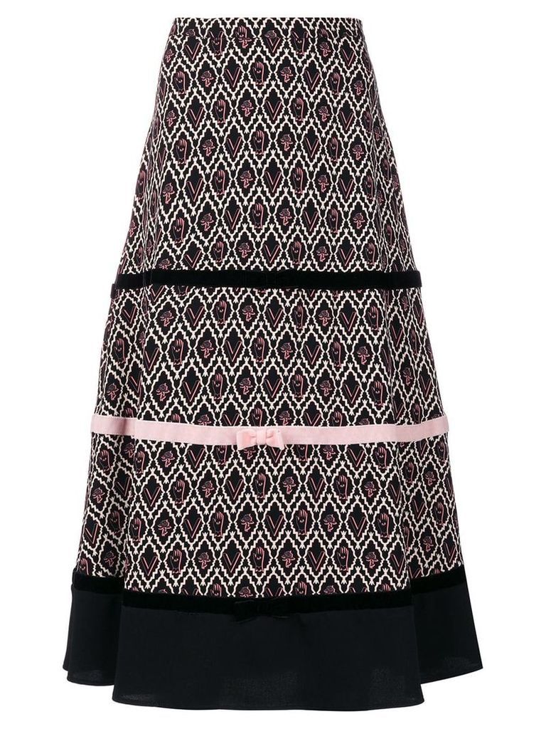 Vivetta patterned bow detail skirt - Black