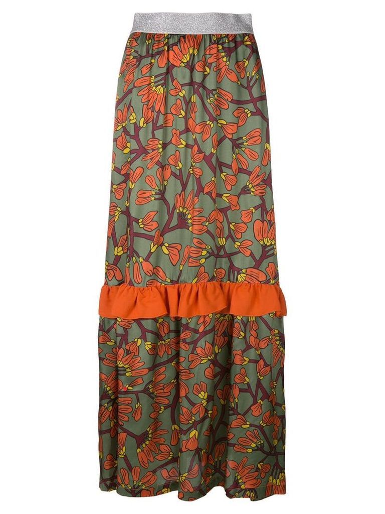 I'M Isola Marras floral print long ruffle skirt - Multicolour