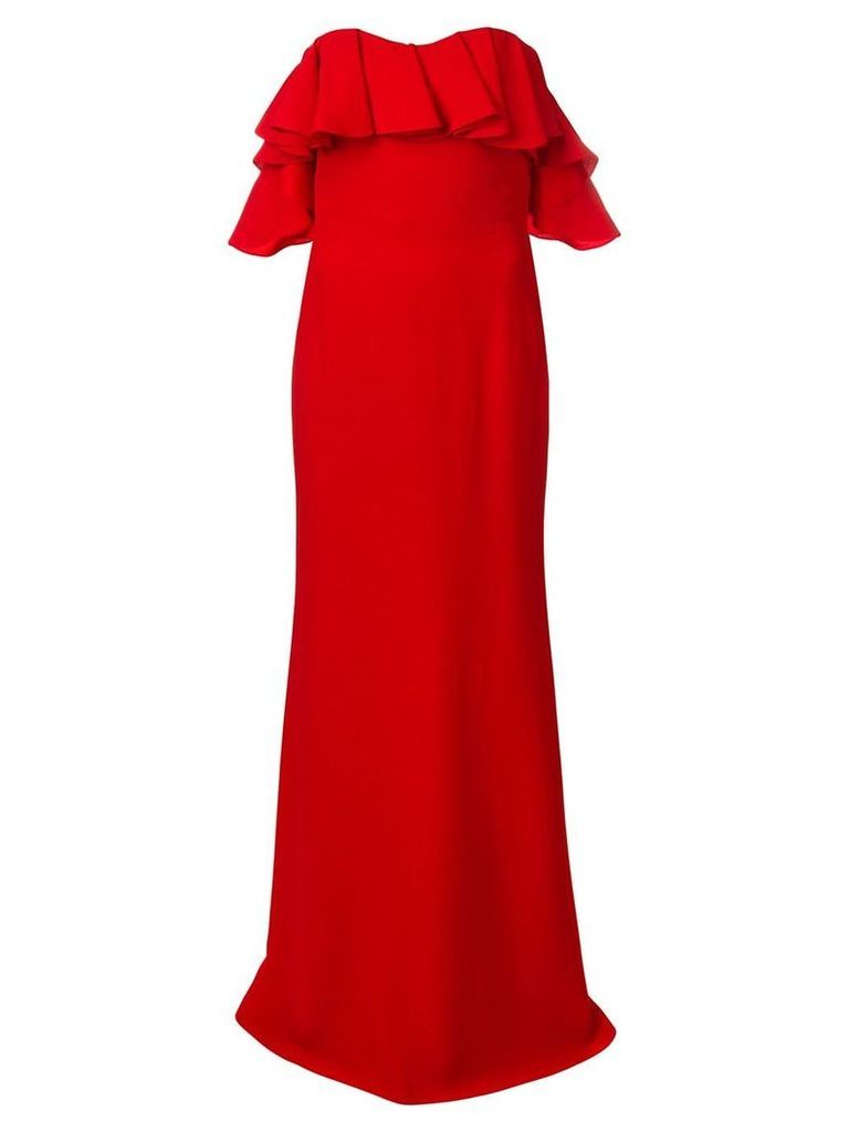 Alexander McQueen dropped sleeves evening dress - Red