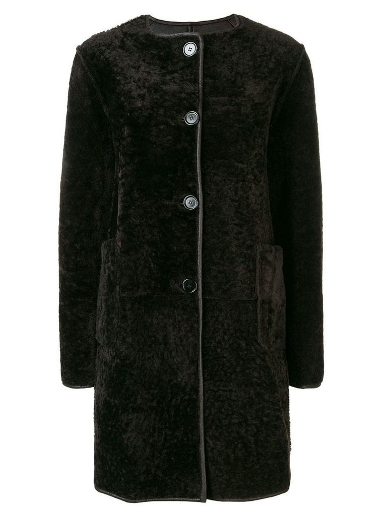 Marni reversible leather coat - Brown