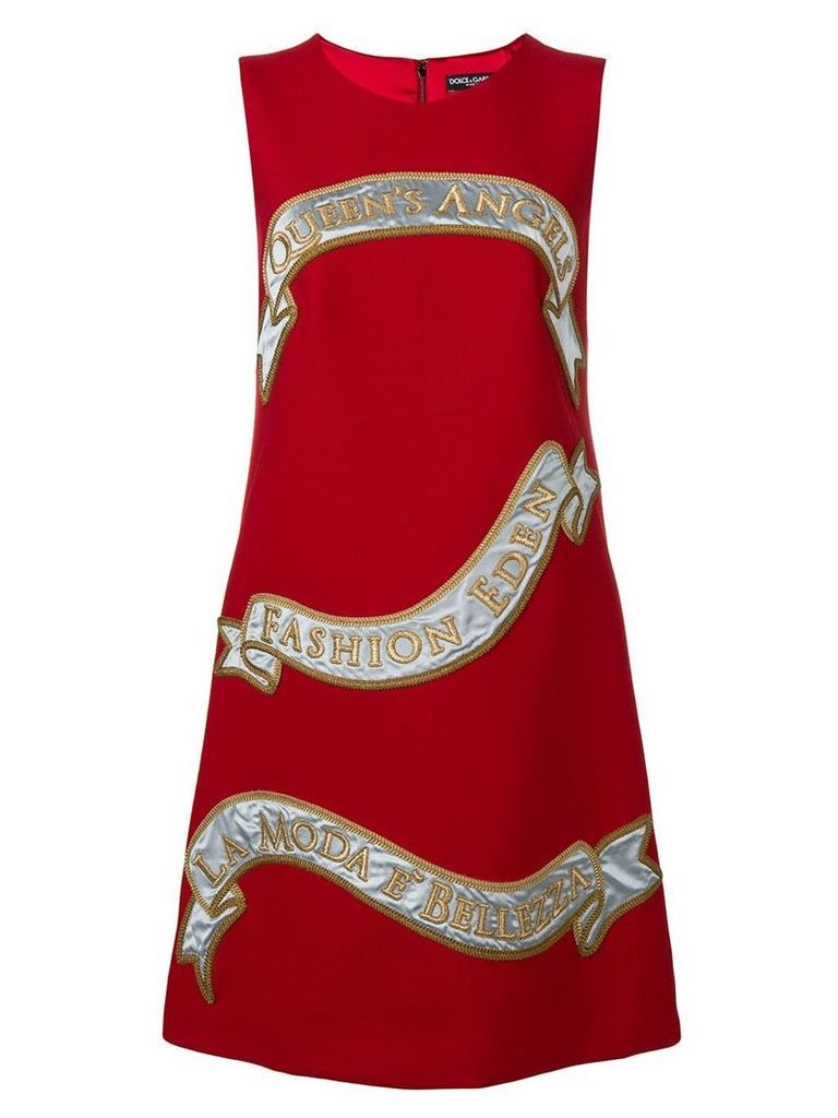 Dolce & Gabbana front print shift dress - Red