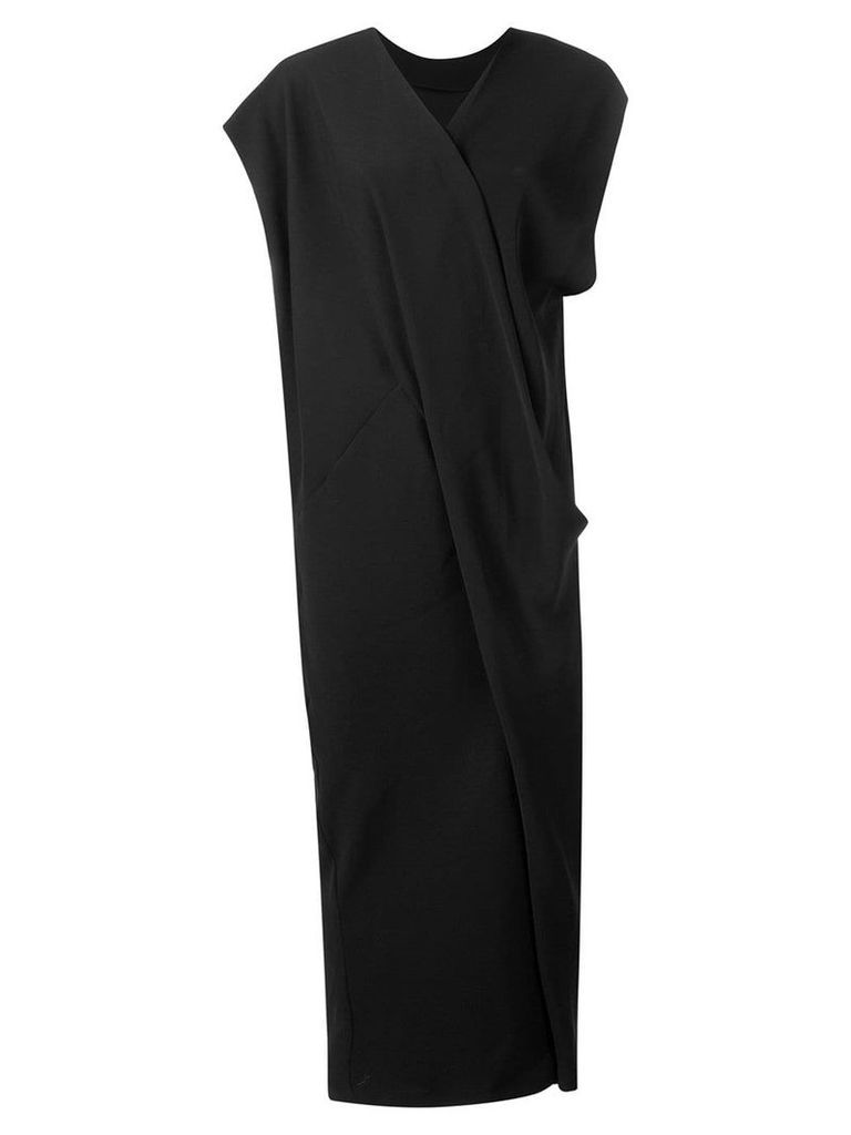 Poiret draped V-neck dress - Black