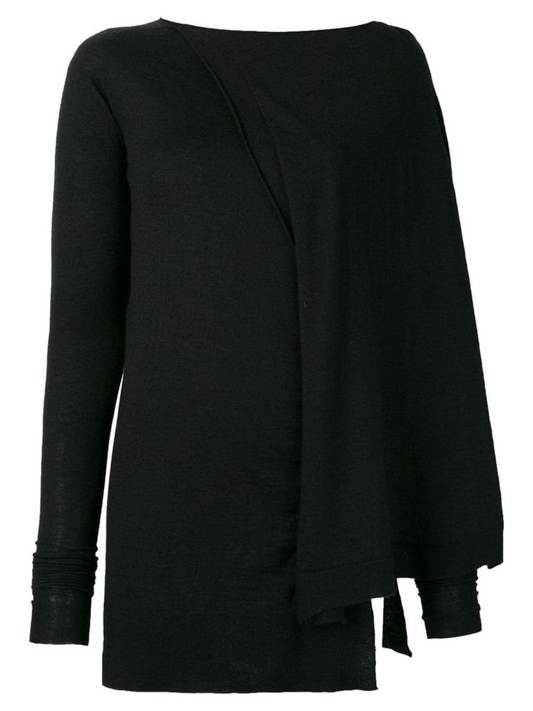 Rick Owens slim-fitted asymmetric sweater - Black