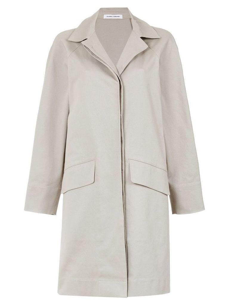 Gloria Coelho side slits cape coat - Grey