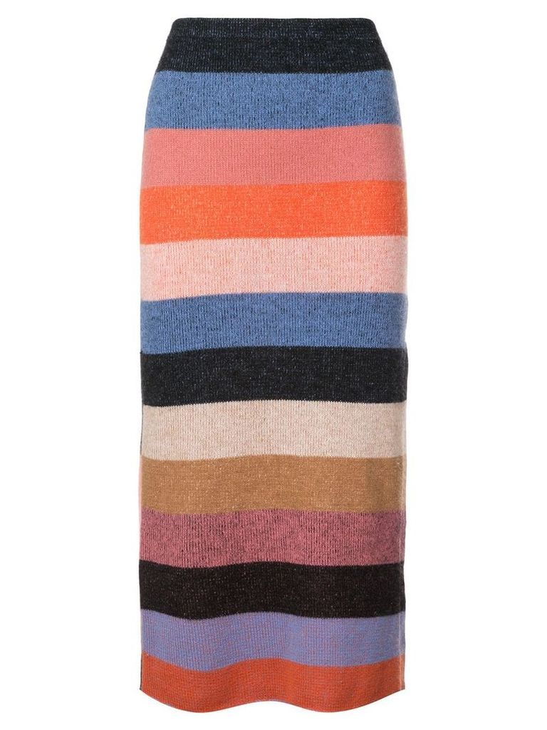 The Elder Statesman knitted striped skirt - Multicolour