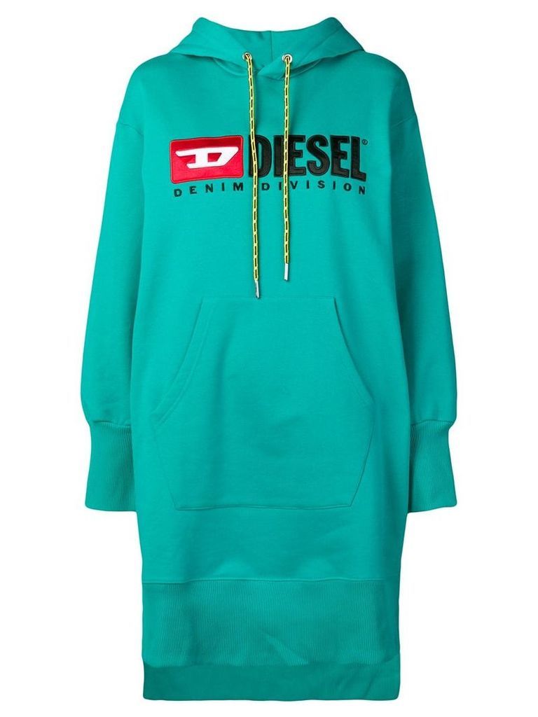 Diesel hooded logo dress - Green