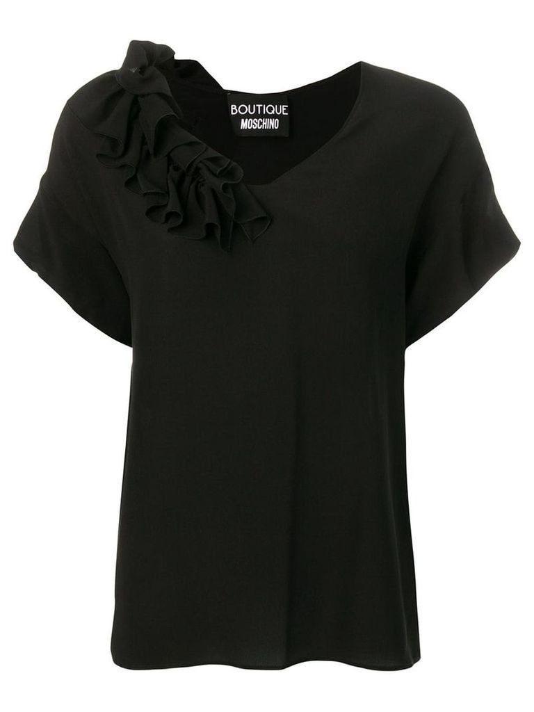 Boutique Moschino frilled blouse - Black
