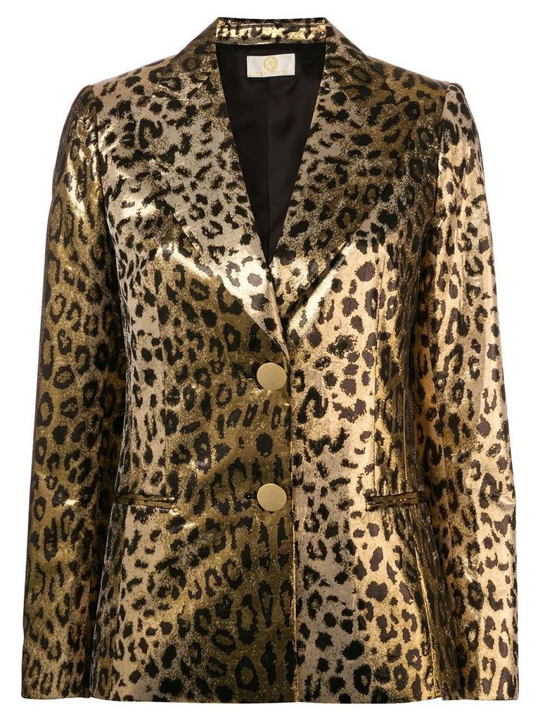 Sara Battaglia leopard blazer - GOLD