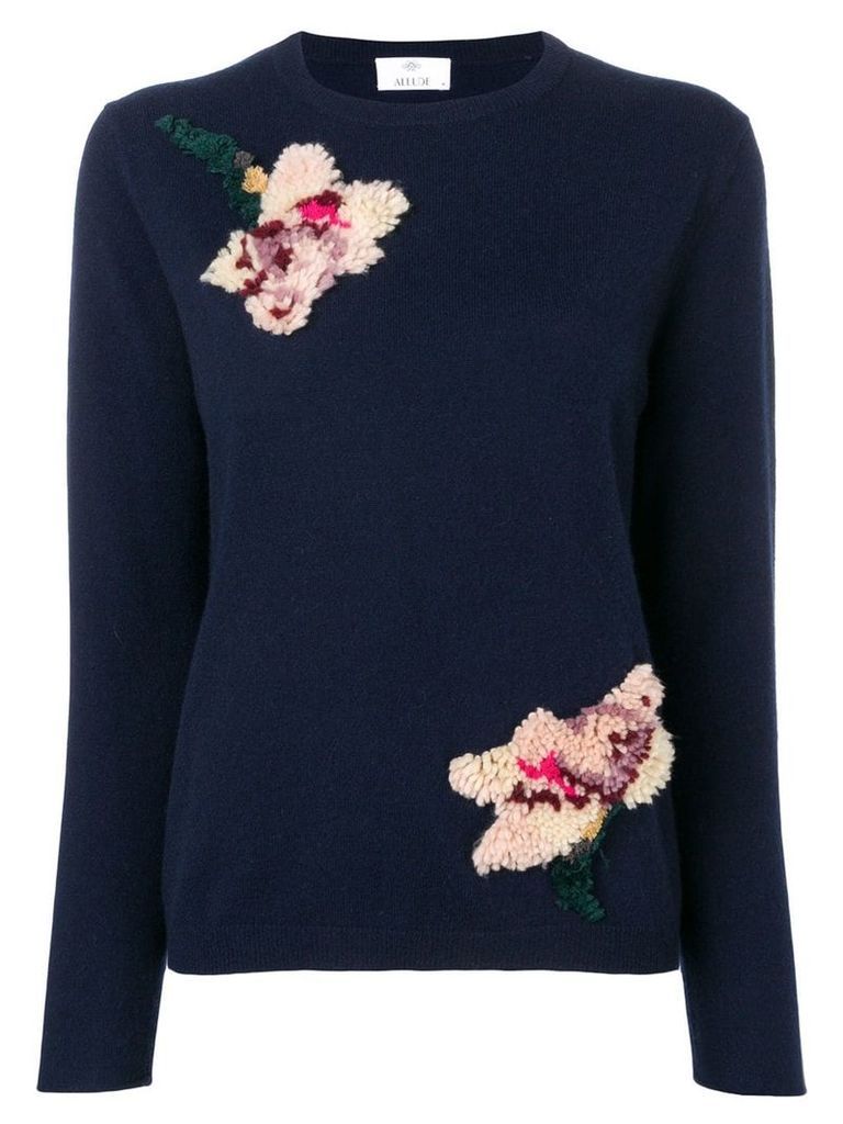 Allude textured flower sweater - Blue