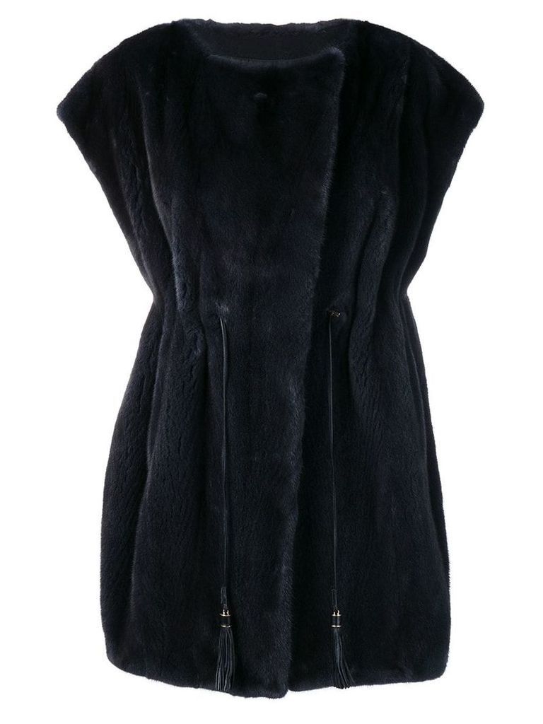 Liska sleeveless oversized coat - Blue