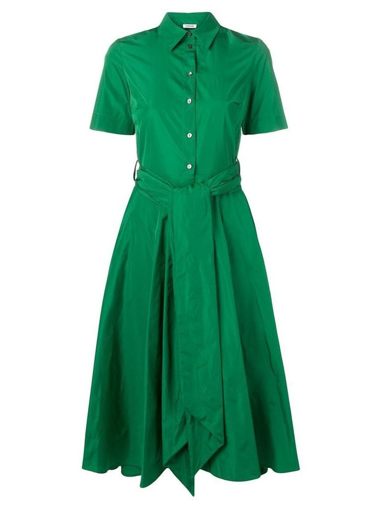 P.A.R.O.S.H. Patricy flared shirt dress - Green