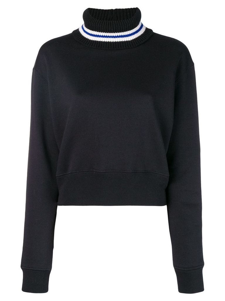 MSGM contrast knit sweater - Black