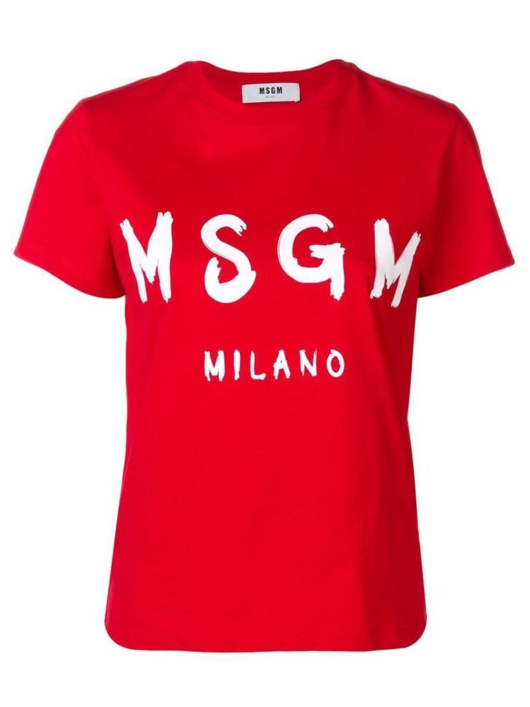 MSGM logo printed T-shirt - Red