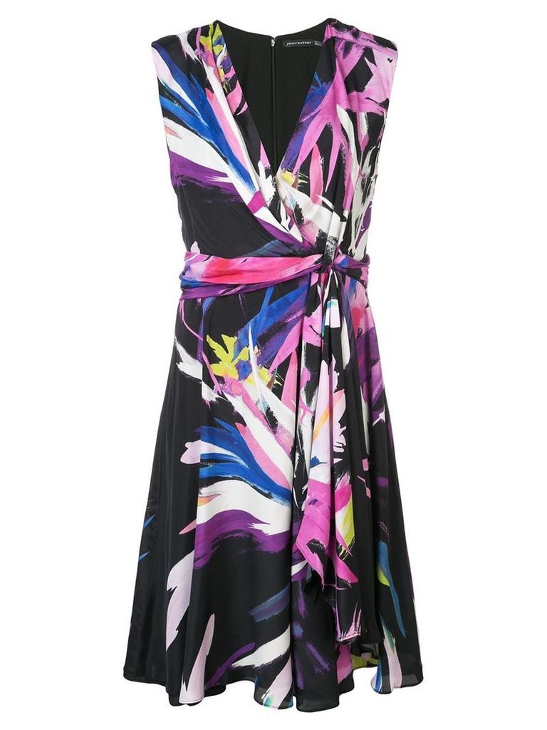 Josie Natori printed midi dress - PINK