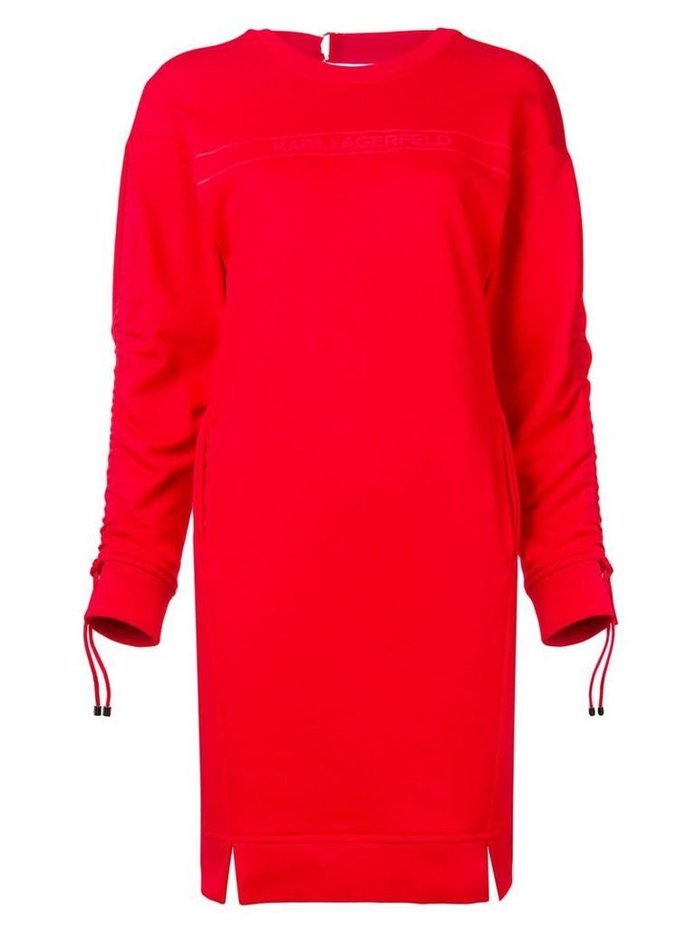 Karl Lagerfeld logo print sweatshirt dress - Red