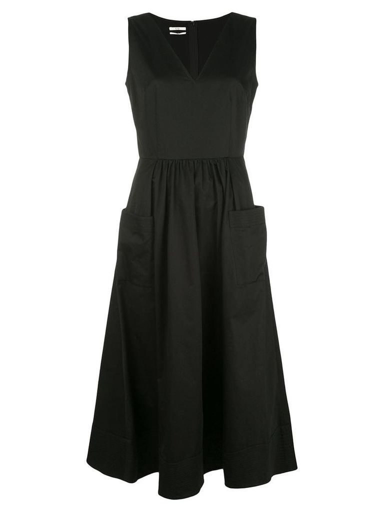 Co sleeveless long ruched dress - Black