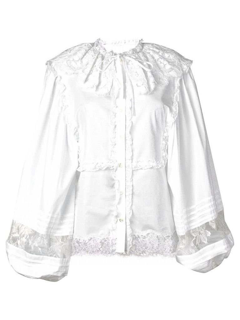 Dolce & Gabbana long-sleeved lace blouse - White