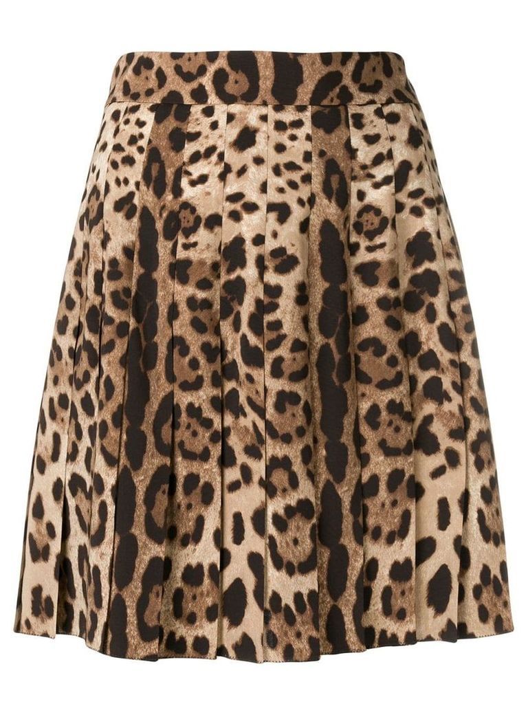 Dolce & Gabbana leopard print mini skirt - Brown