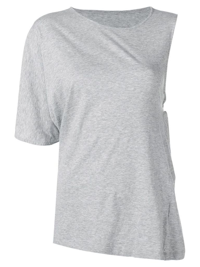 MM6 Maison Margiela asymmetric T-shirt - Grey
