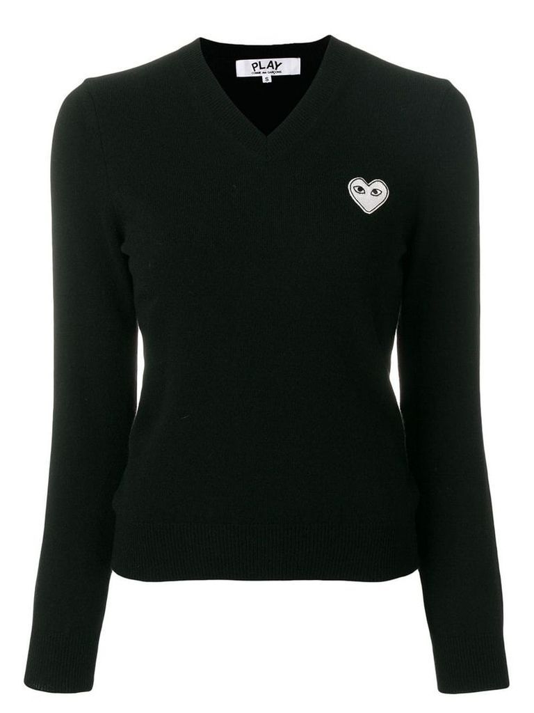Comme Des Garçons Play V-neck heart logo sweater - Black