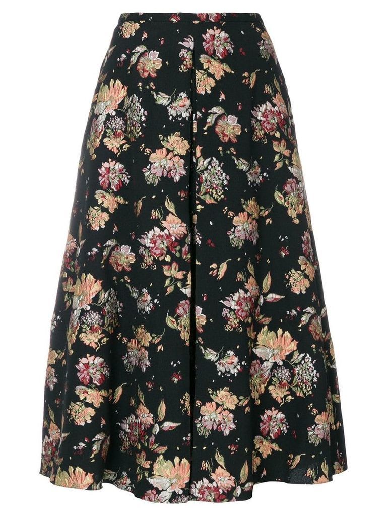 Rochas floral print A-line skirt - Black