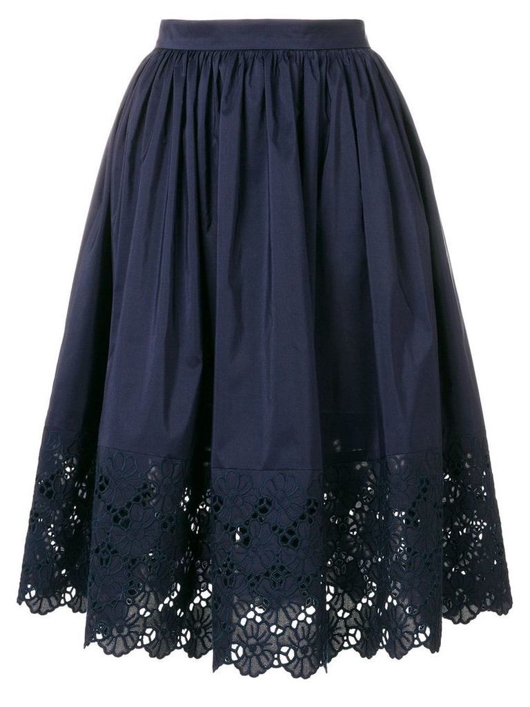 LANVIN embroidered trim skirt - Blue