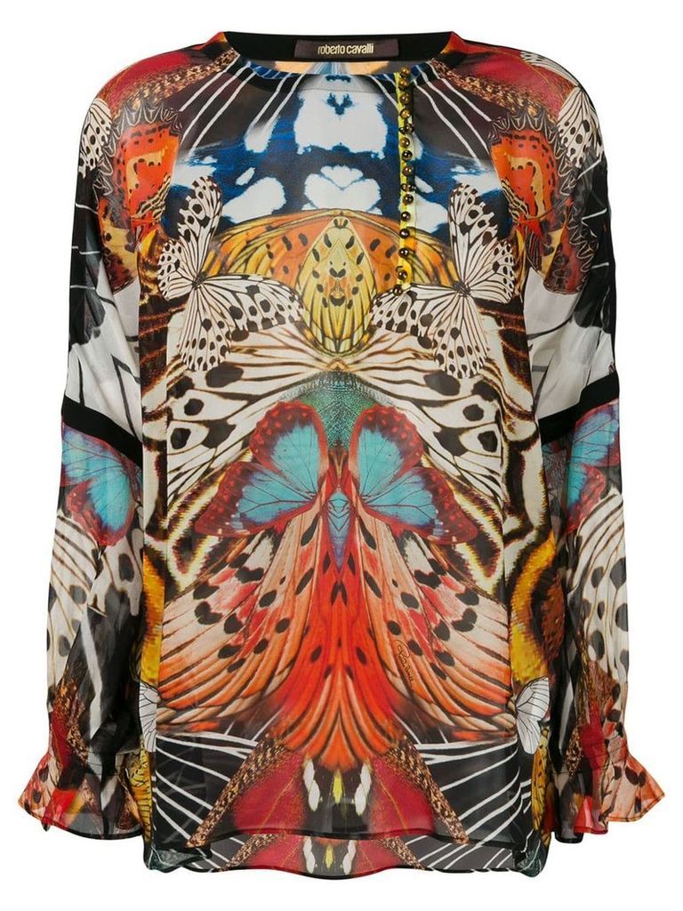 Roberto Cavalli butterfly print blouse - Multicolour