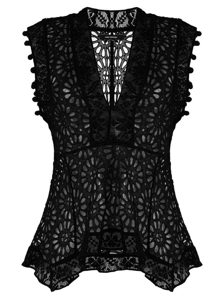Isabel Marant sheer lace top - Black