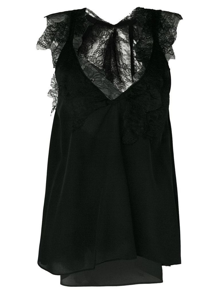 Giacobino lace inserts blouse - Black