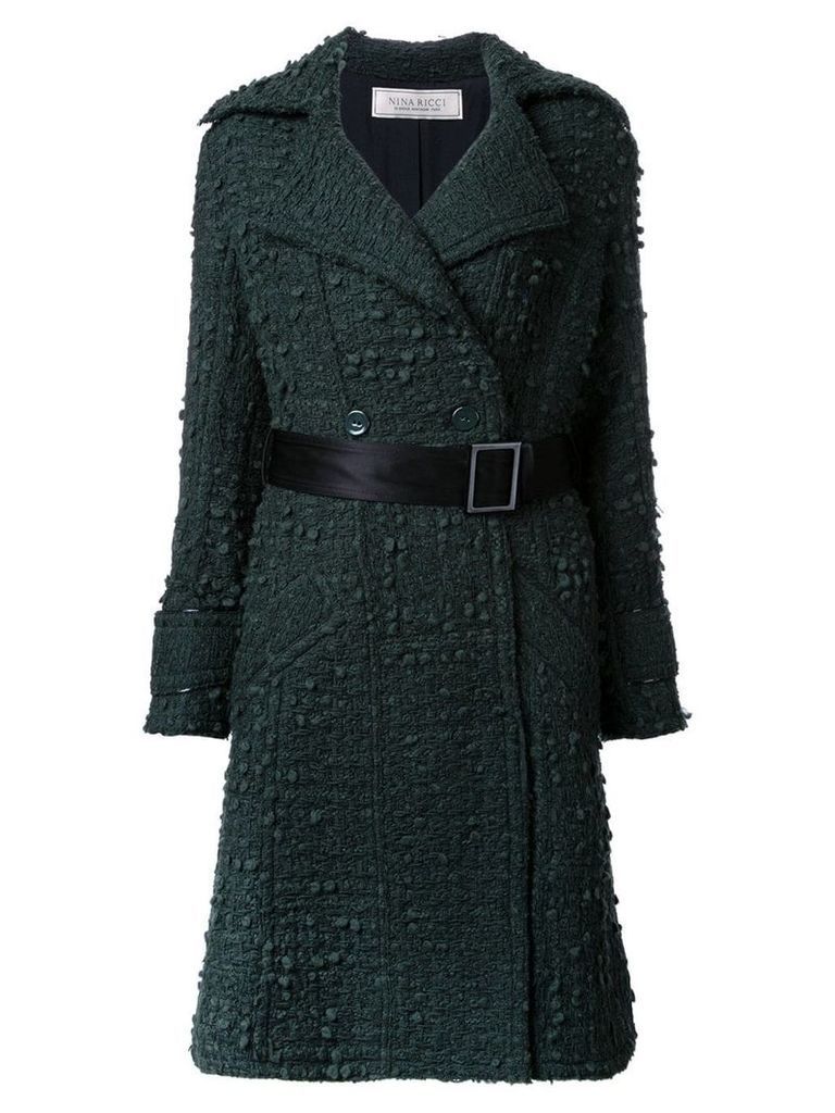 Nina Ricci double-breasted belted coat - Green