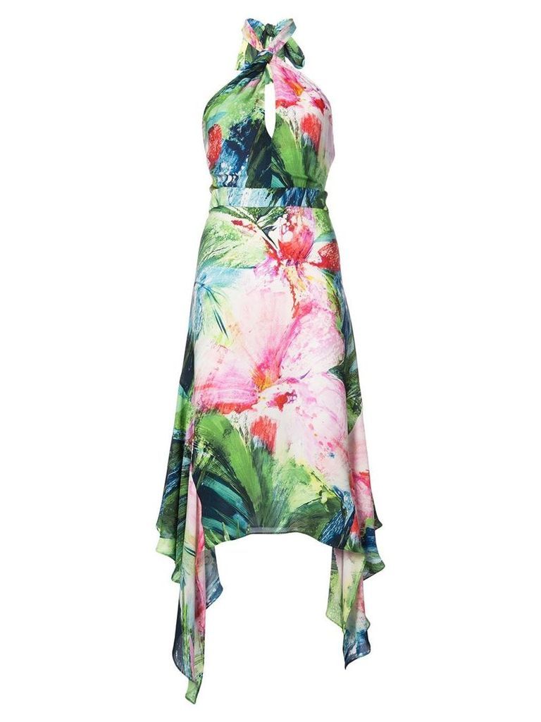 Josie Natori Sunset Palms halter dress - Multicolour