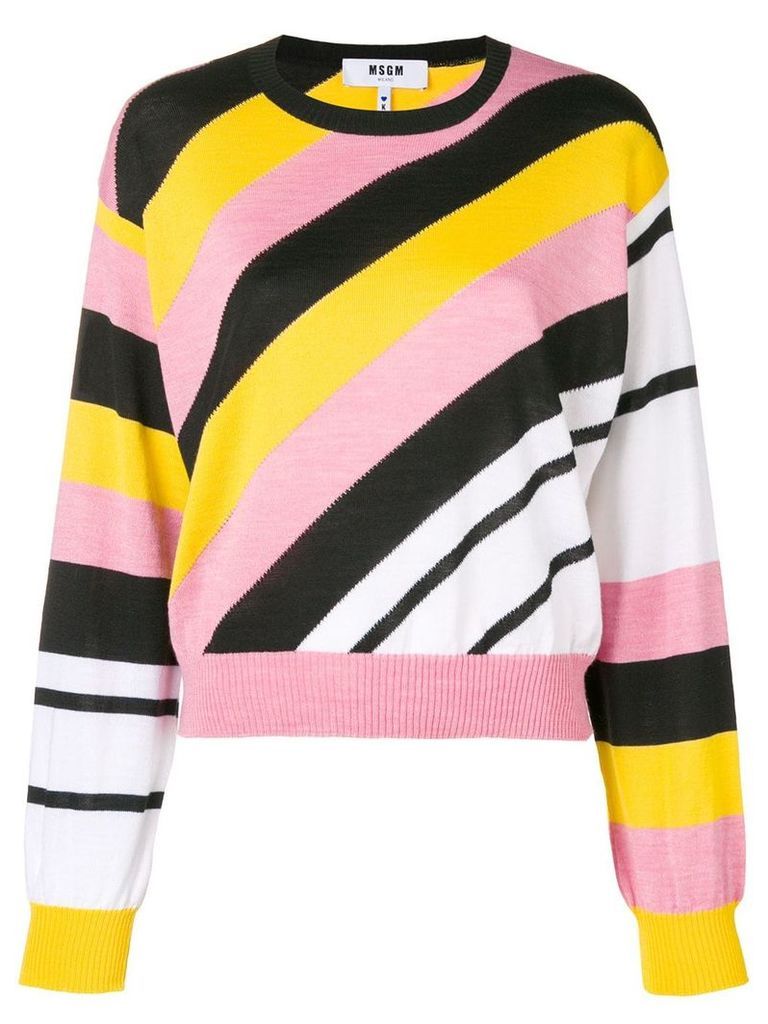 MSGM diagonal-stripe sweater - Multicolour