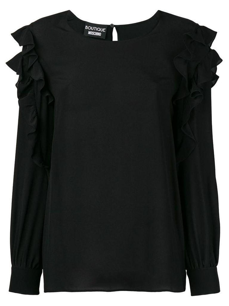 Boutique Moschino ruffled blouse - Black