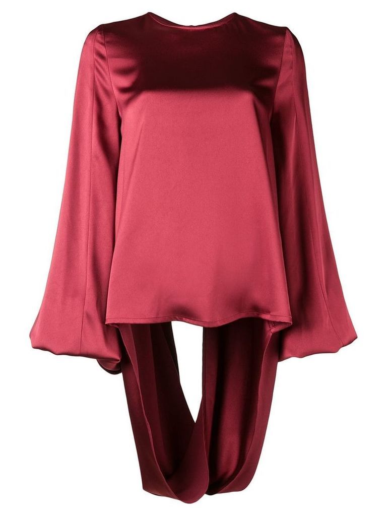 Rouge Margaux open-back draped blouse - Red