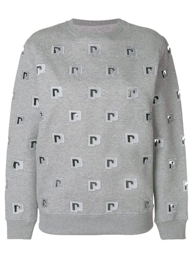 Paco Rabanne logo embroidered sweatshirt - Grey